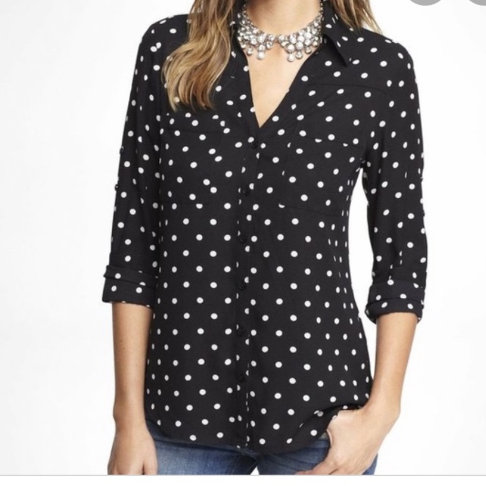 Express portofino polka dot shirt